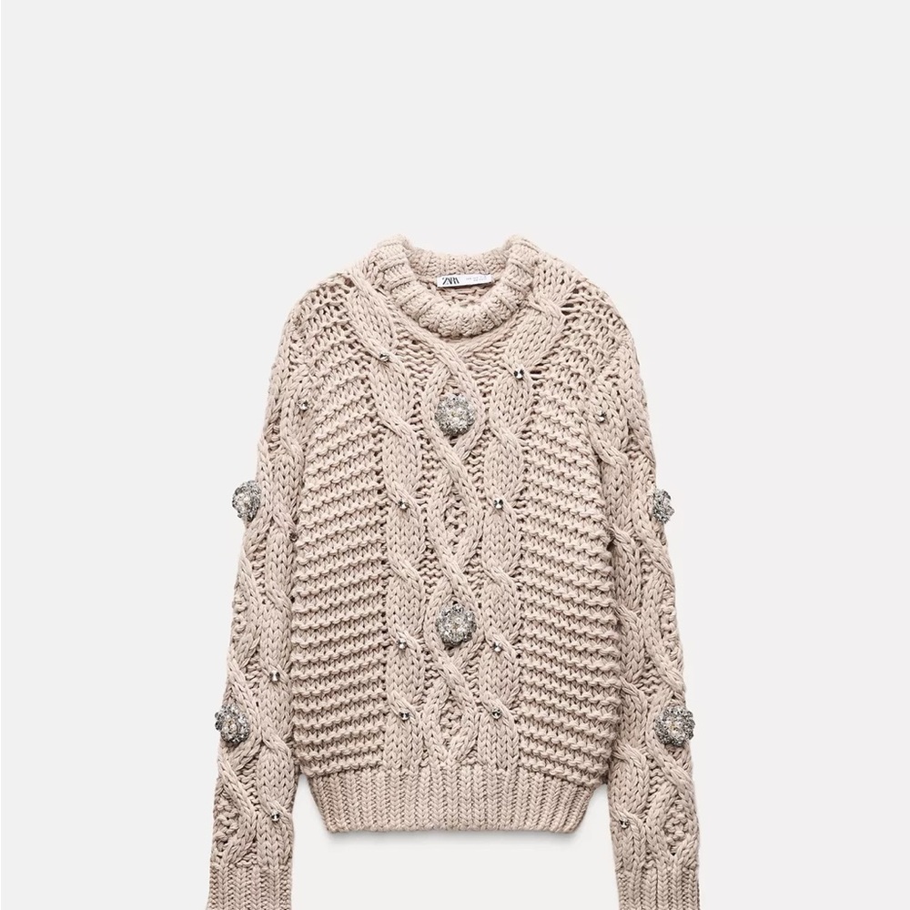 Jewel Beaded Knit Sweater